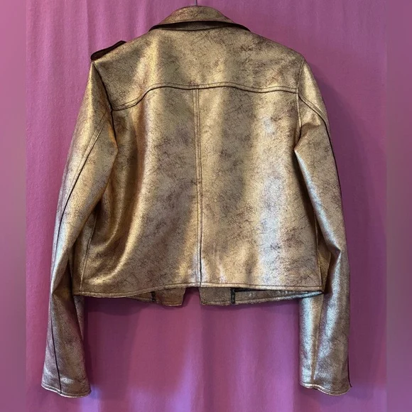*NEW* Anthropologie Brisa Faux Leather Moto Jacket Size L  NWOT - Picture 3 of 9